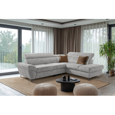 MONTANA Fabric Corner Sofa with Sleeping Function and Storage and Adjustable Headrests