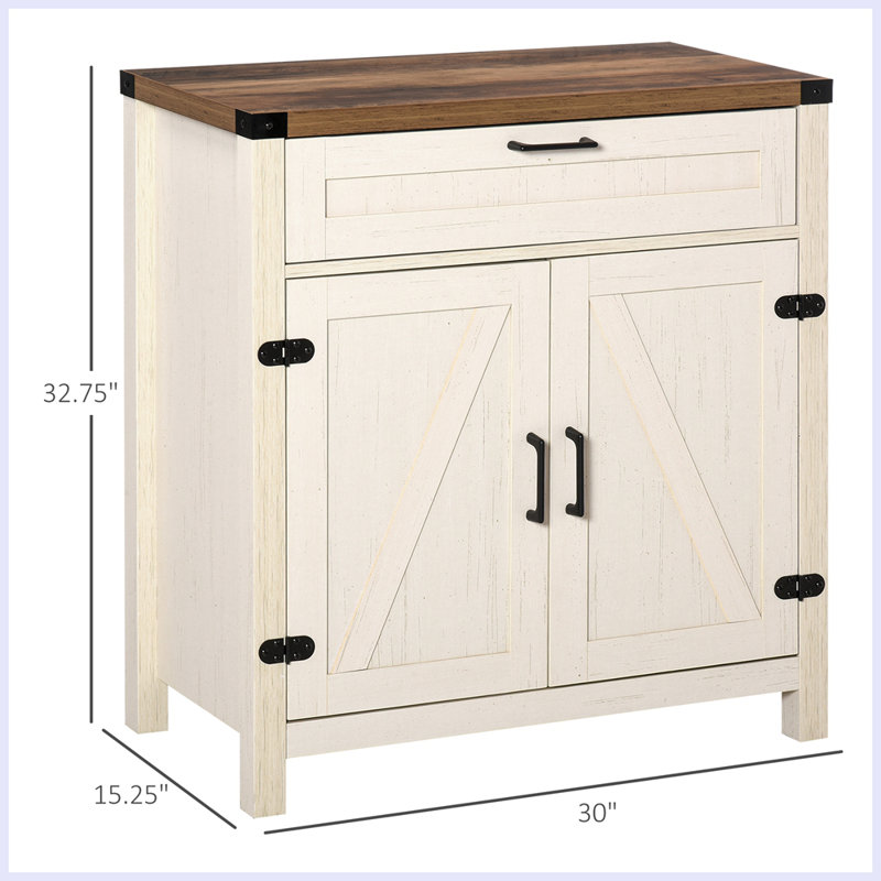 Buffet moderne avec rangement pour le salon, Brun/crème