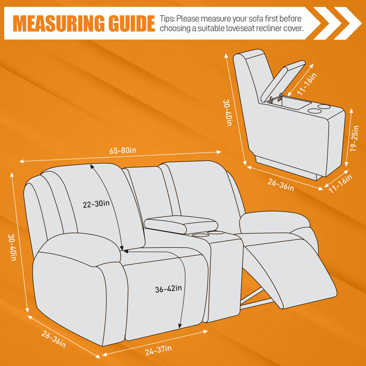 Wald Stretch Jacquard Recliner Chair Loveseat Couch Cover