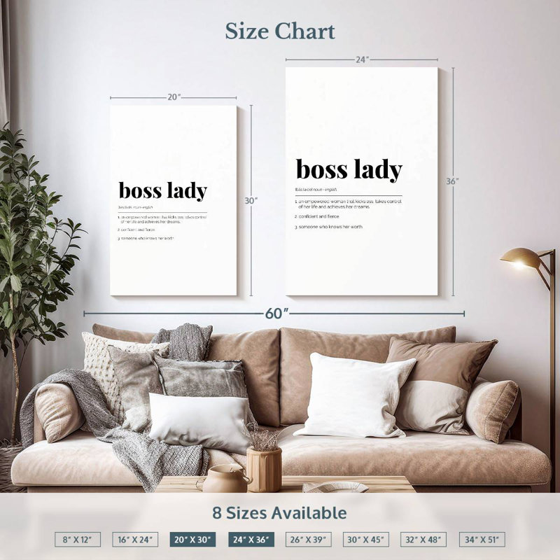 «Boss Lady» - définition, H 36 po x l 24 po