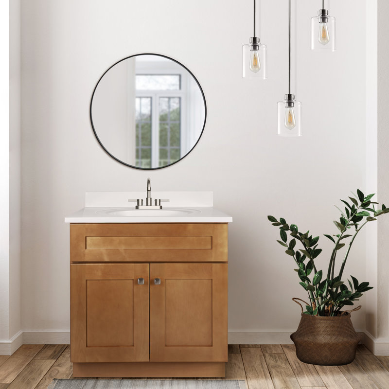 Meuble-lavabo de 31 po avec plateau Brookings, prêt à assembler, Brun