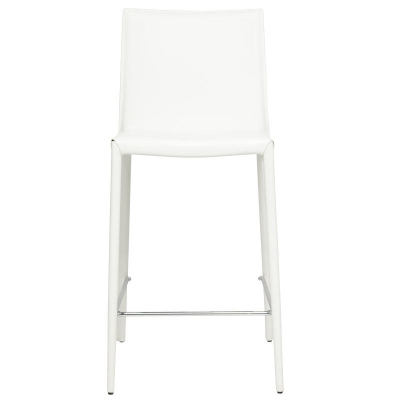Kurland Sperazza Leather 25.5" Counter Stool, Off-White