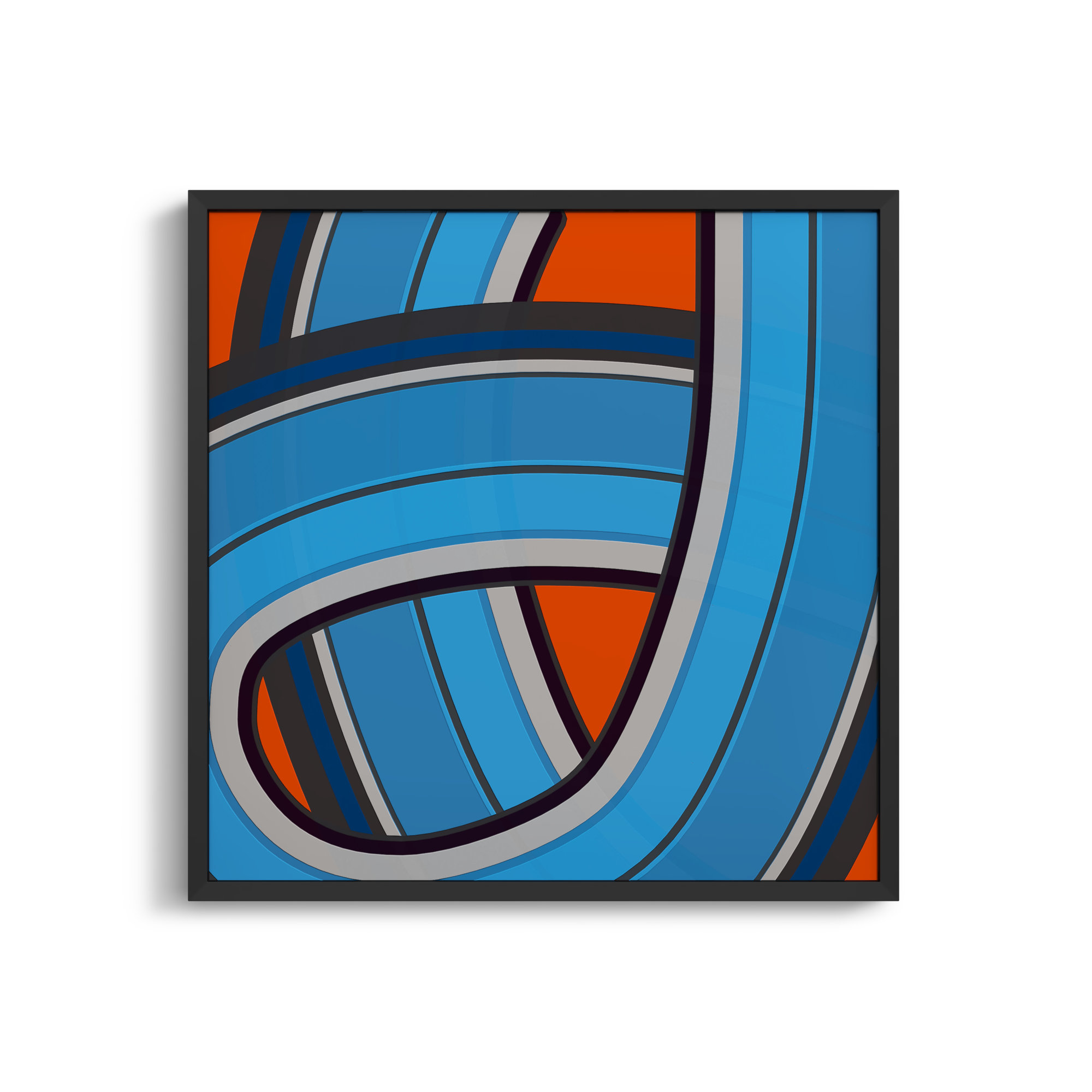 Twist Series I Twisted River by Jacques Pilon - Picture Frame Graphic Art on Paper, Black, 24" H x 24" W x 1.25" D
