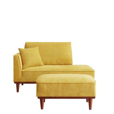 Finken Upholstered Chaise Lounge and Stool