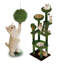 72-Inch Cactus-Shaped Cat Tree with Transparent Capsule Condo, Green Multi-Level Tower