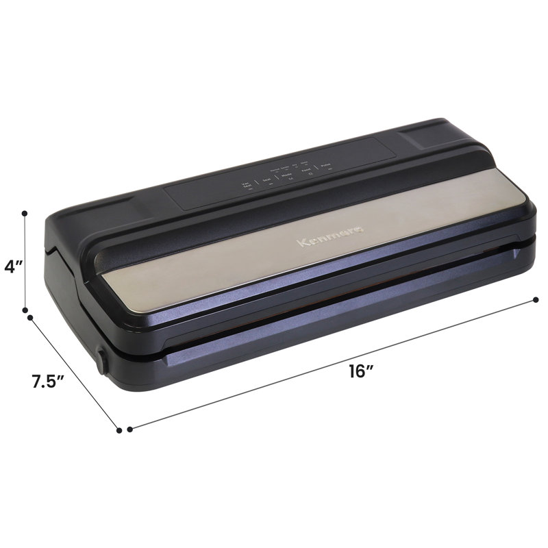 Kenmore Black and Silver Stainless Steel Vacuum Sealer with 7 Preset Modes