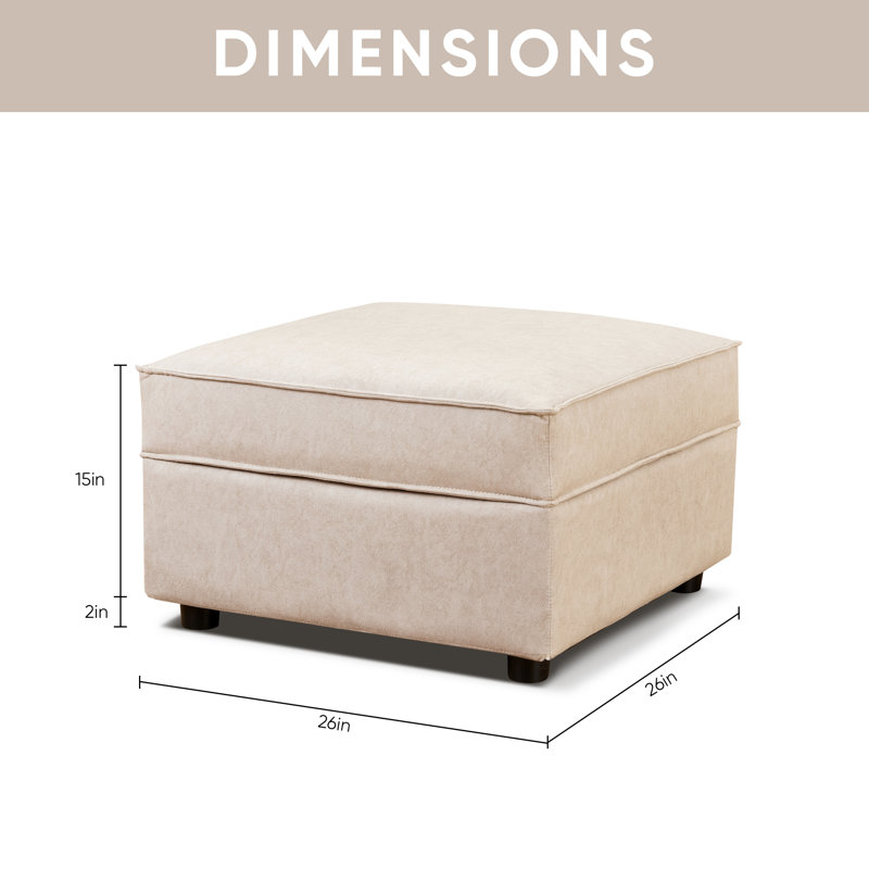 Dulvert 26" W Upholstered Ottoman Module With Storage