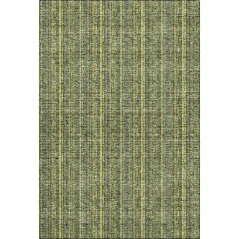 Premium Machine Washable Prisco Olive Rug, Rectangle 8' x 10'