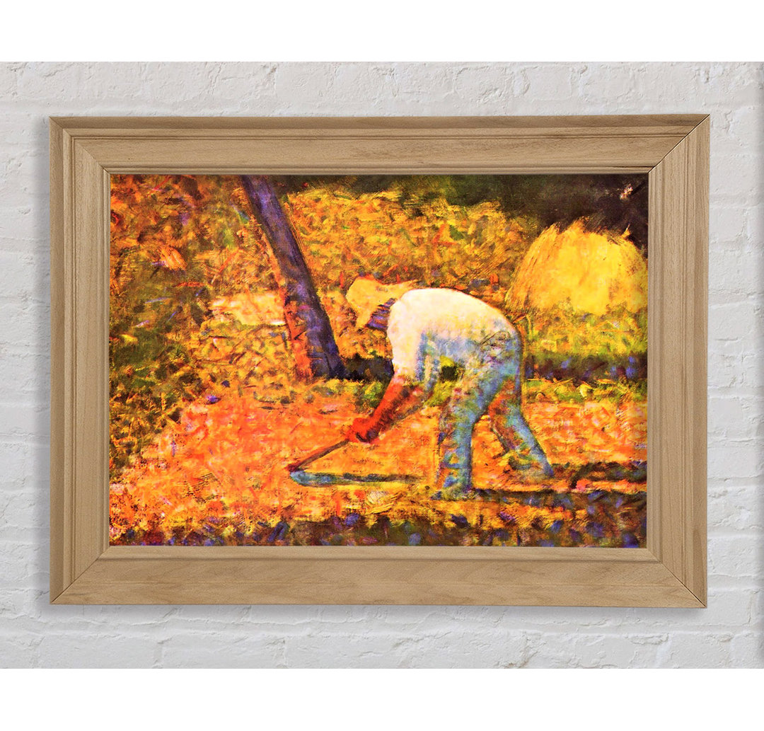 Seurat Bauer mit Hacke - Druck