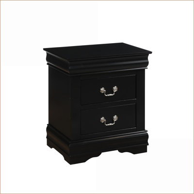 Traditional Classic White 2-Drawer Wooden Nightstand Bedroom Furniture