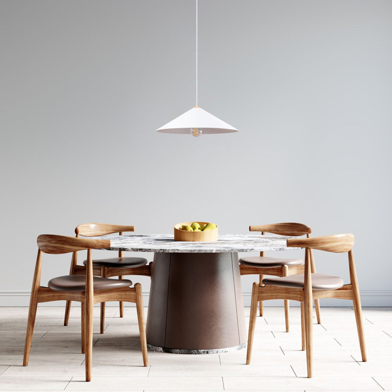 Cone pendant lamp 1-light Tide, White, 165.5cm H x 15.5cm W x 15.5cm D