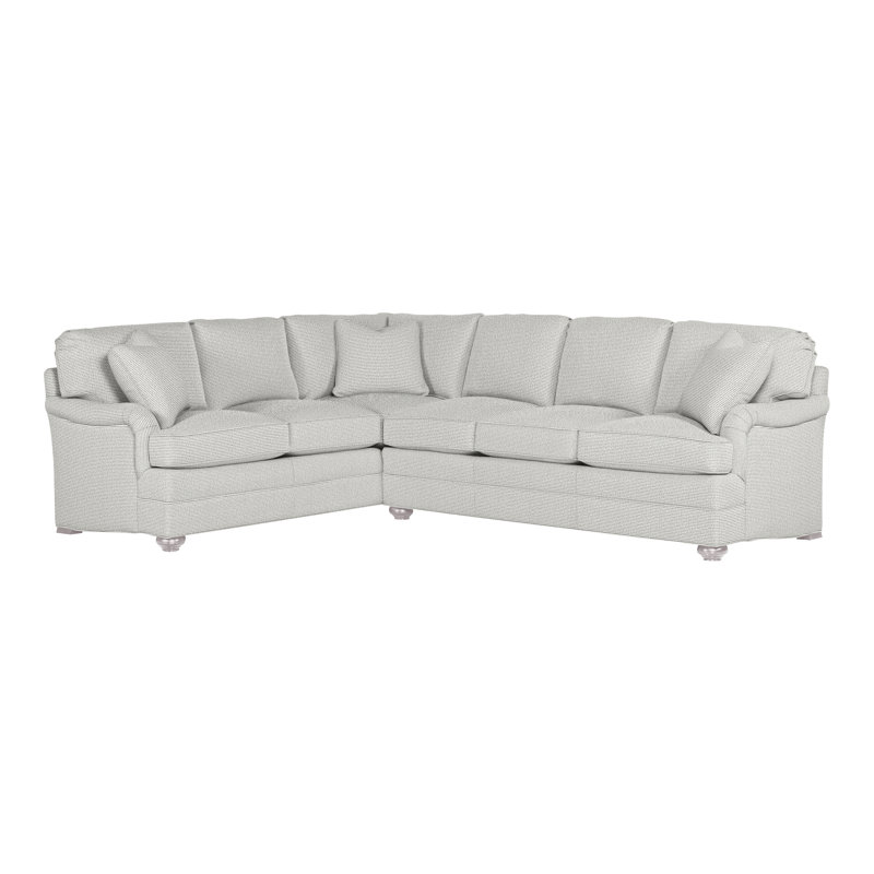 American Bungalow 2-Piece East Lake L- Sectional, Callaloo Cotton, Dove Gray