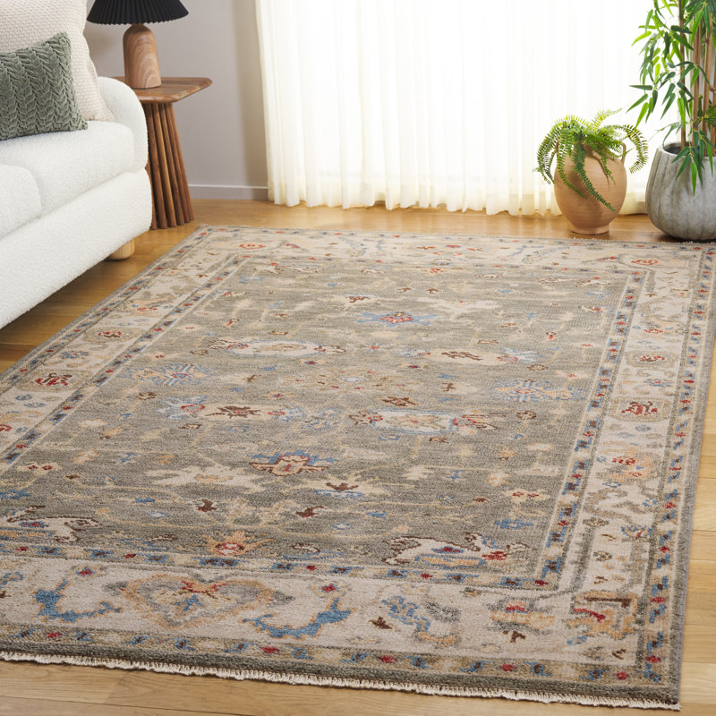 Samarkand 144 Area Rug In Grey / Ivory, Rectangle 6' x 9'
