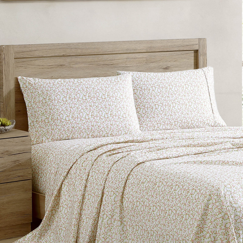 Zetta 300 Thread Count Floral 100% Cotton Sheet Set, Full