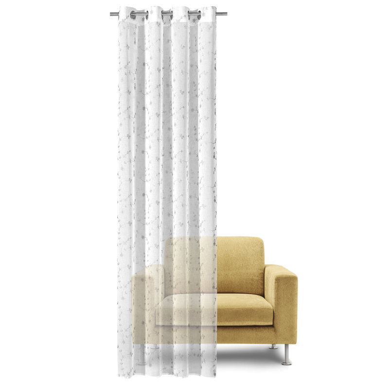 Enger Sheer Curtain Single Panel, Grey