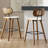 26" Modern Upholstered Low Back Rattan Wood Counter Height Stool-96885271-101069453