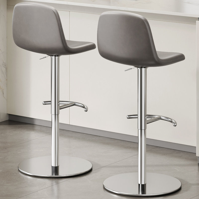 Chaise à dossier solide gris argenté (paquet de 6), Gris, 6