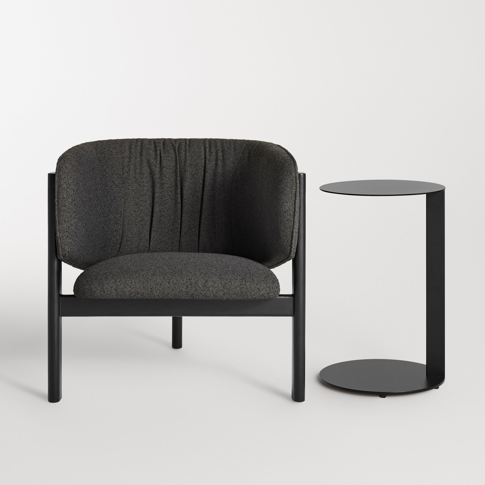 All In Upholstered Accent Chair, Black, Kelso Charcoal