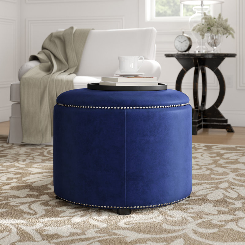Repose-pieds standard rond 23,6 po Jaymeir, Bleu royal