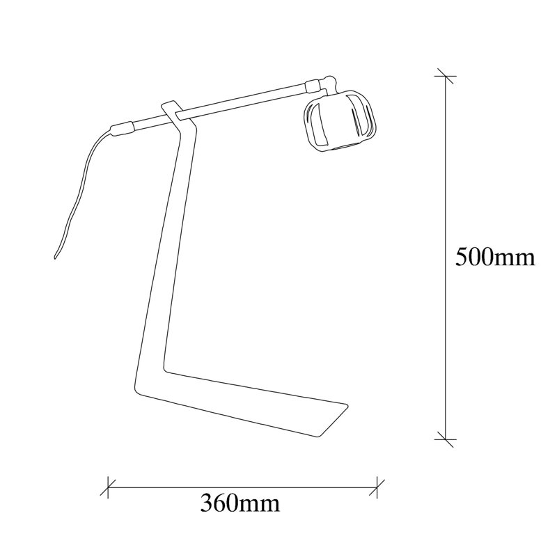 Lampe de bureau blanche 19,69 po Akram, Blanc / Doré, Rouge