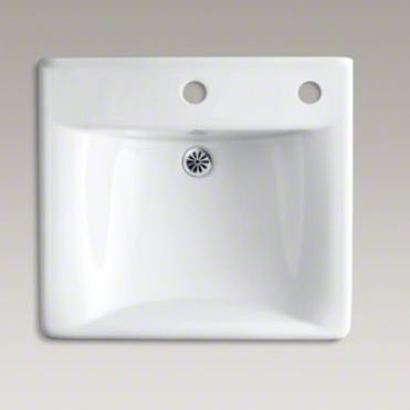 Soho Ceramic 20" Wall Mount Bathroom Sink with Overflow, White, 4" Centers