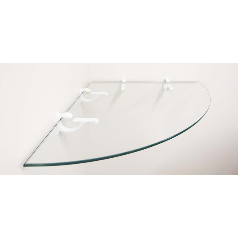Tablette d'angle en verre, Blanc