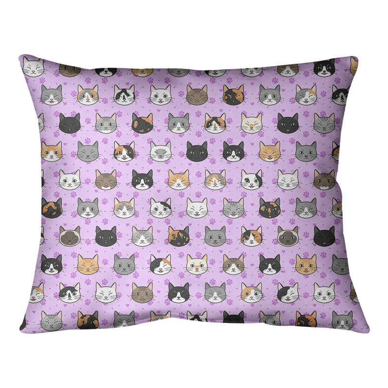 Coussin lombaire pour chat Katelyn Elizabeth, Violet, H 10 po x l 14 po, Duvet synthétique