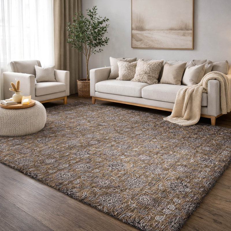 Tapis à poils longs lavable à la machine ADS702, Chocolat, 10 pi x 14 pi