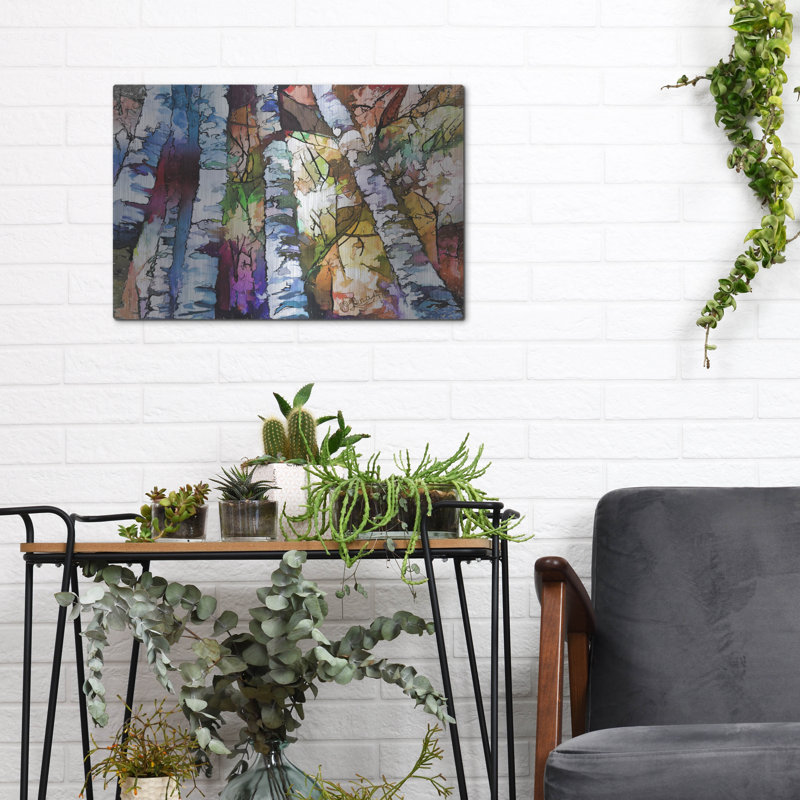«Aspen blanc et bouleaux» par Lena Owens, H 12 po x l 16 po