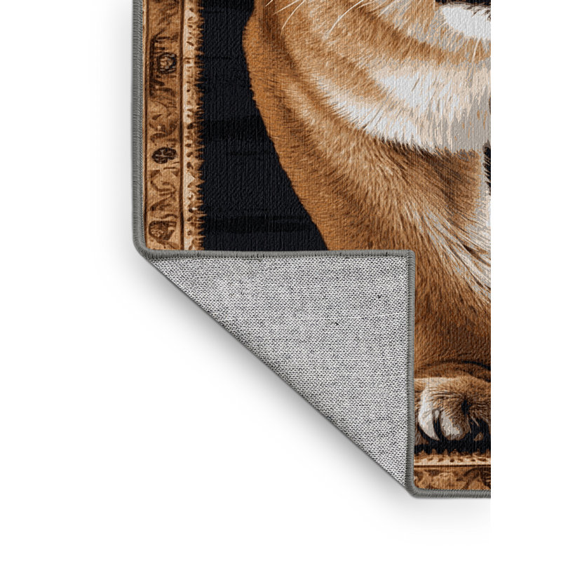 Washable Eastern Cougar Big Cats Area Rug, Rectangle 3' x 5'