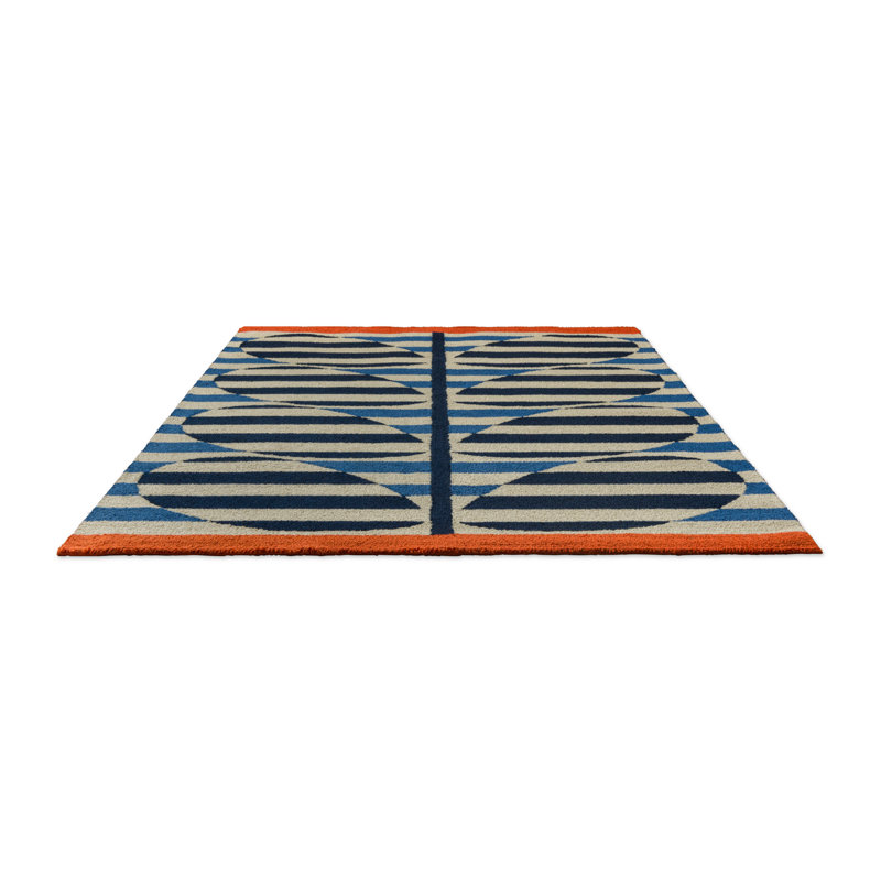 Stripy Stem Hand Tufted Floral Area Rug, Rectangle 6'6" x 9'2"