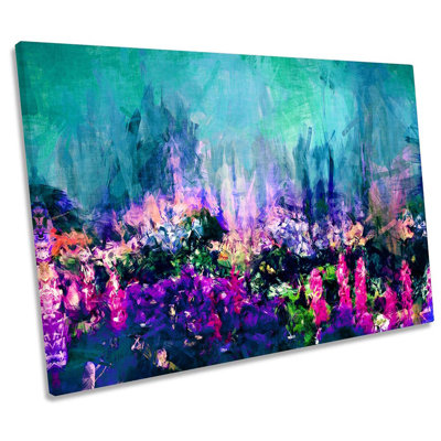 Abstract Floral Garden 1 Piece Wrapped Canvas Wall Art