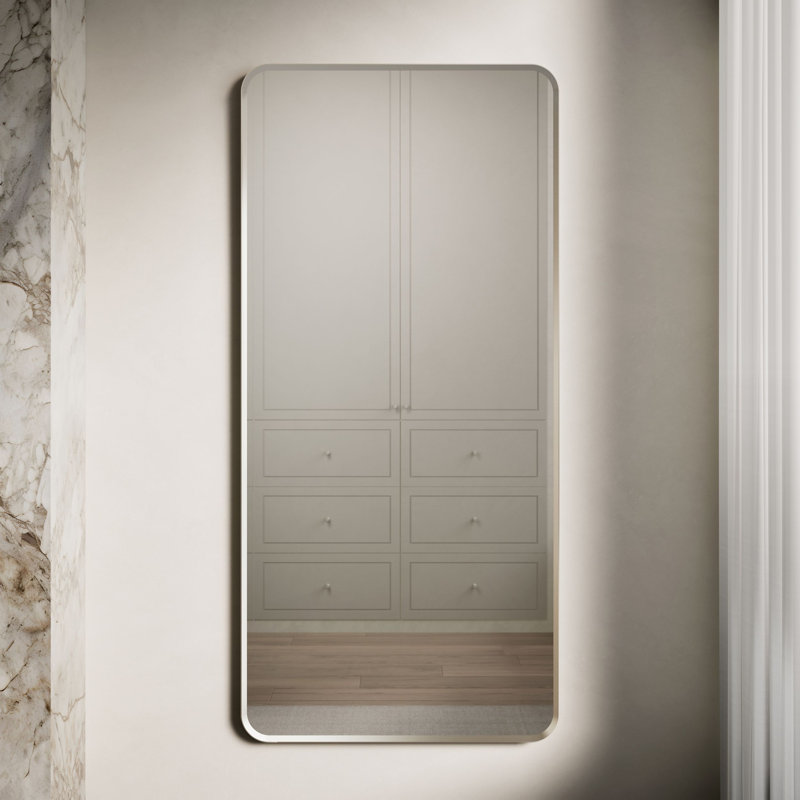 KOHLER Essential Rectangular Wall Mirror, Bathroom / Vanity Mirror with Frame, Brushed Nickel, 60" x 28"