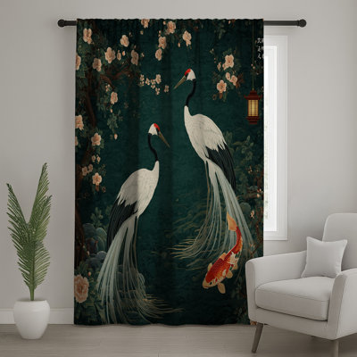 Rideaux de fenêtre Cranes Koi