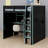 Wood Loft Bed With Desk,Open Wardrobe,Storage Compartments And RGB Lights-1337280841
