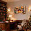 Ensemble de 3 impressions sur toile de Noël avec cheminée et bas de Noël-2019261685