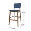 De 2 tabourets de bar de style Mid-Century - Bleu foncé, bois avec pieds fins et fuselés, bois massif, élégant