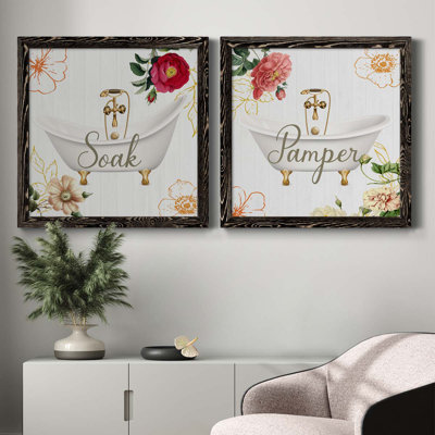 Soak - Ensemble de 2 encadrements d'art textuel sur toile