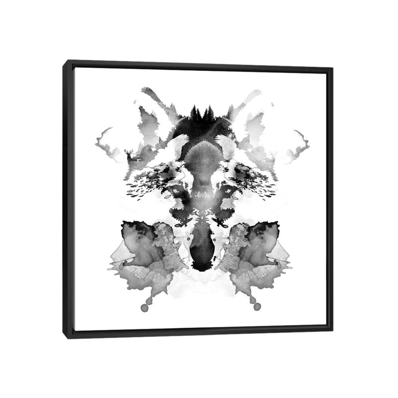 « rorschach », reproduction sur toile, H 18 po x l 18 po x P 1,5 po, Toile avec cadre noir