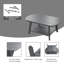 Table basse d'extérieur en polyester à 2 niveaux avec pieds réglables, gris