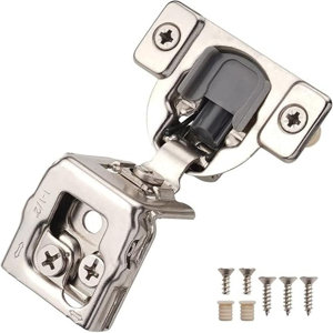 1-1/2" Overlay Satin Nickel Cabinet Hinges -3 Way Adjustability