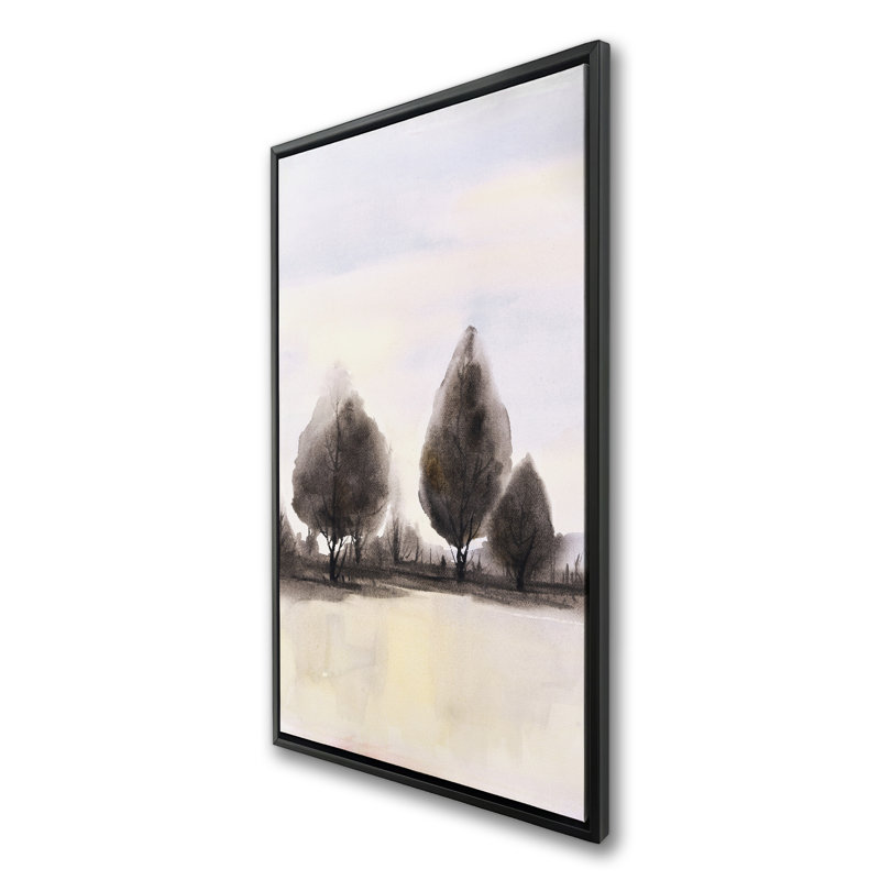 Paysage d'arbres - Toile encadrée brune pour le décor de la chambre à coucher
