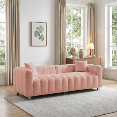 Canapé 83,3 "Mid-Century, canapé 3 places avec deux coussins