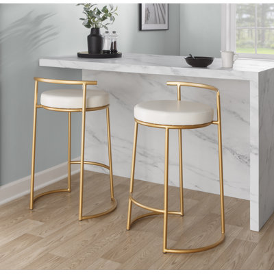 Brieon Upholstered Counter Stool with Metal Frame