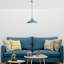 Lustre bleu clair élégant, hauteur réglable 10 po x 2,8 po | Corps en métal durable, hauteur totale: 10,6 - 45,7 pouces | 1 x douille E27 (40 W maximum), parfaite pour la salle à manger et les espaces de vie, design élégant et contemporain-1538034634-1538034645
