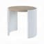 Table de bout en chêne et blanc avec base luge