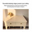 Ensemble de coiffeuse crème blanc avec deux tiroirs et tabouret assorti