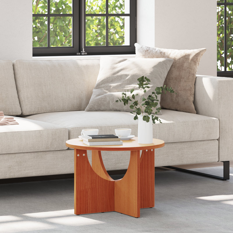 Coffee Table Solid pine wood Rustic Living Room Furniture Wooden Accent, Wax Brown