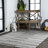 Perrigo Modern Offset Stripe Black/Ivory Indoor/Outdoor Rug-1714944081