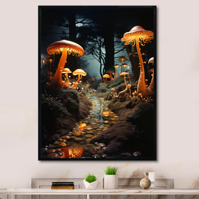 «Midnight Magic In Enchanted Mushroom Forest I», reproduction sur toile